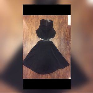Black flared dress